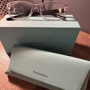 Tiffany & Co. Frames with Aqua Leather Eyewear Pouch